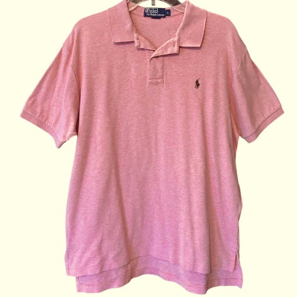Vintage Polo Shirt Polo Ralph Lauren Short Sleeve Pony Shirt Coral Size Large